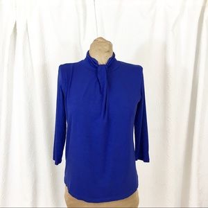 Pink tartan knot neck top